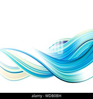 Modern colorful flow poster. Wave Liquid shape in blue color background. Art design for your project. Vector Stock Vector
