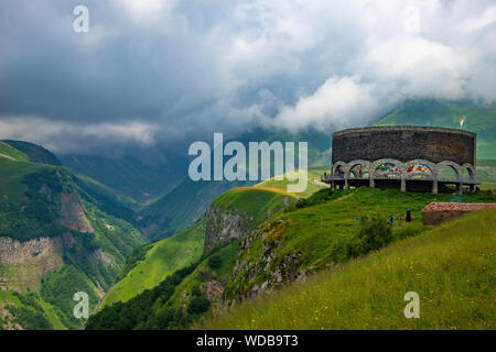 Gudauri, Georgia Arch of friendship of peoples  Stock Photo