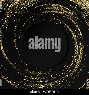 Vector gold glitters effect. golden comet with glowing tail of shining stardust sparkles, Gold glittering star dust Stock Vector