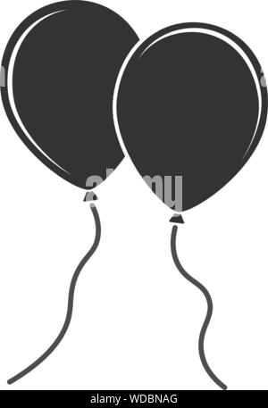 simple flat black and white balloon icon vector illustration Stock Vector