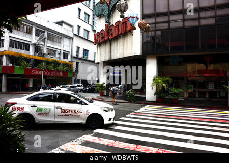 QUEZON CITY, PHILIPPINES – AUGUST 24, 2019: Buildings and other residential and commercial establishments inside the Araneta Center in Cubao, Quezon C Stock Photo