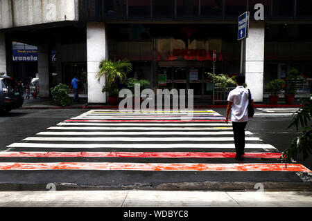 QUEZON CITY, PHILIPPINES – AUGUST 24, 2019: Buildings and other residential and commercial establishments inside the Araneta Center in Cubao, Quezon C Stock Photo