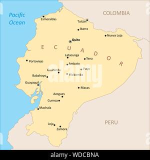 Ecuador region map Stock Vector