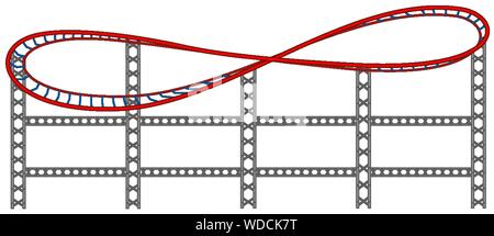 Roller coaster track on white background illustration Stock Vector