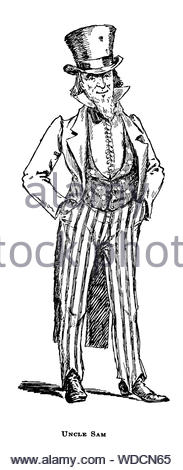 Uncle Sam, vintage illustration from 1900 Stock Photo