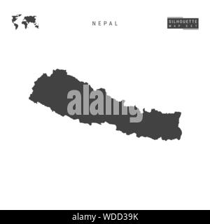 Nepal Map black and white illustration Stock Vector Art & Illustration ...