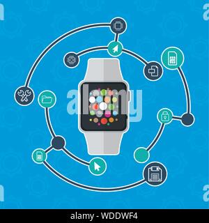 flat design gadgets technology icons Stock Vector