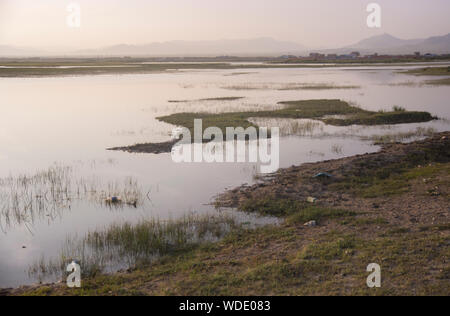 View of Bayan-Olgyi, western Mongolia Stock Photo