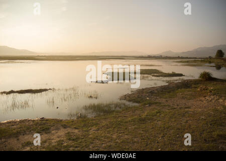 View of Bayan-Olgyi, western Mongolia Stock Photo