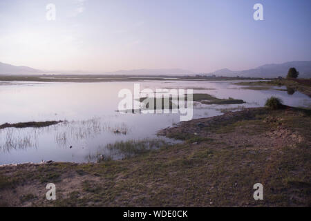 View of Bayan-Olgyi, western Mongolia Stock Photo