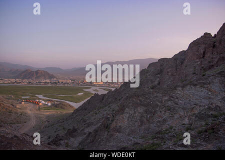View of Bayan-Olgyi, western Mongolia Stock Photo