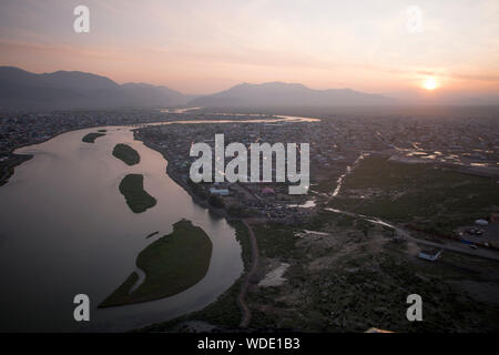 View of Bayan-Olgyi, western Mongolia Stock Photo