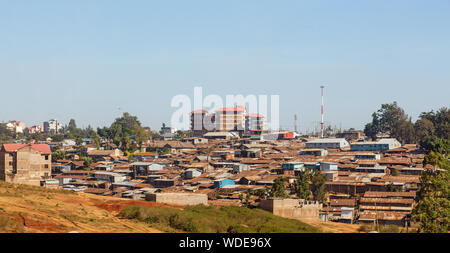 Slums in Nairobi town in Kenya Stock Photo