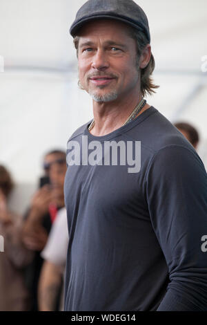Venice, Italy. 29th Aug, 2019. Brad Pitt at the photocall for the film Ad Astra at the 76th Venice Film Festival, on Thursday 29th August 2019, Venice Lido, Italy. Credit: Doreen Kennedy/Alamy Live News