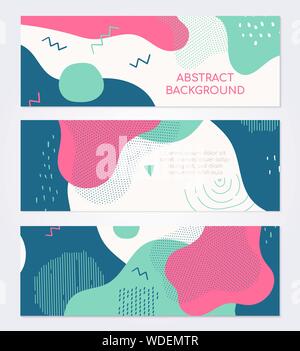 Colorful templates - set of modern abstract horizontal banners Stock Vector