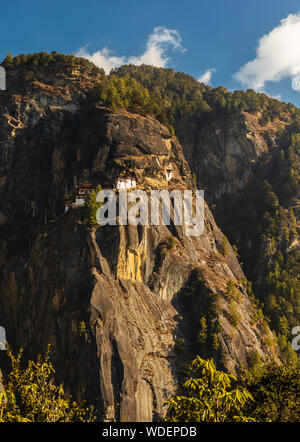 View of Tiger's Nest Monastery on the mountain, Bhutan Stock Photo