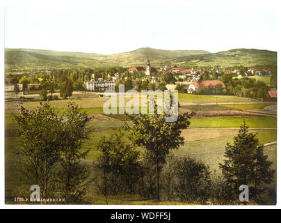 General view, Warmbrunn, Riesengebirge, Germany (i.e., Cieplice Śląskie-Zdrój, Poland) Stock Photo