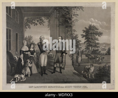 Genl. Lafayette's departure from Mount Vernon 1784 Abstract/medium: 1 print : lithograph. Stock Photo