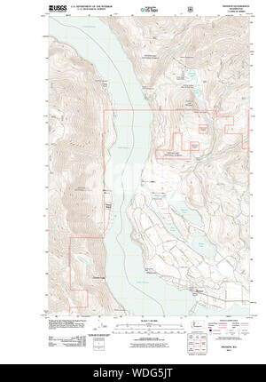 USGS Topo Map Washington State WA Manson 20110601 TM Restoration Stock Photo