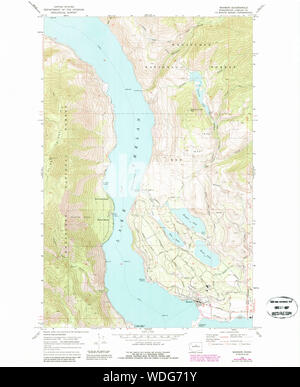 USGS Topo Map Washington State WA Manson 242171 1968 24000 Restoration Stock Photo