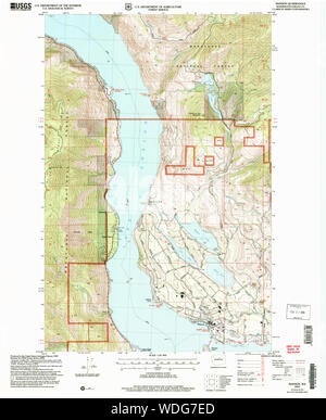 USGS Topo Map Washington State WA Manson 242172 2004 24000 Restoration Stock Photo