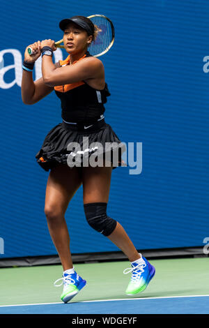 Naomi Osaka JPN competing in the first round of the 2019 US