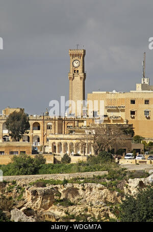 Clock tower in Mtarfa. Malta Stock Photo