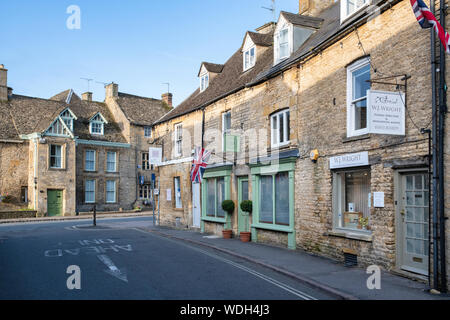 Church street in the early morning light, Stow On the Wold, Cotswolds, Gloucestershire, England Stock Photo