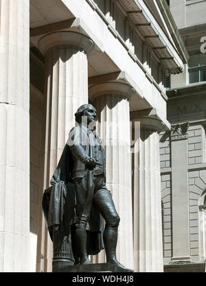 Statue of George Washington in front of Federal Hall National Memorial ...