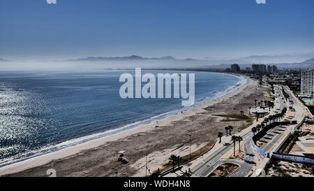 Panoramic view of La Serena Bay, Coquimbo Region, Chile, South America Stock Photo