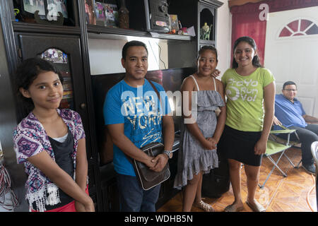 Usumatlan, Zacapa, Guatemla. 10th Aug, 2019. Mayor Andy Pacheco Vasquez of Usumatlan, Zacapa in Guatemala with his church family in his house in the east central highlands of Departmento Zacapa. Vasquez is working to erase poverty in his town of 10,000 by encouraging all who can to work in agriculture. Credit: Bob Daemmrich/ZUMA Wire/Alamy Live News Stock Photo