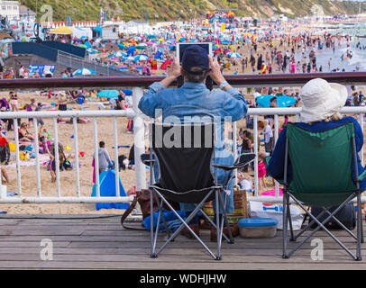 Bournemouth, UK. 29th August 2019. Up to a million people are set to descend on Bournemouth over the next four days as the 12th annual Bournemouth Air Festival gets underway. Credit: Carolyn Jenkins/Alamy Live News Stock Photo