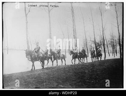 German Hussar patrol Abstract/medium: 1 negative : glass  5 x 7 in. or smaller. Stock Photo