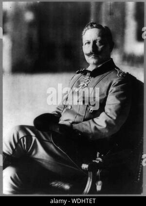 German emperor Wilhelm II, three-quarter length portrait, seated, facing left Abstract/medium: 1 photographic print. Stock Photo