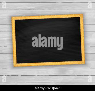 Blackboard on wooden background vector Stock Vector
