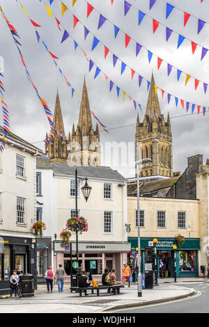 Shopping street in Truro city centre in Cornwall Britain UK Stock Photo ...