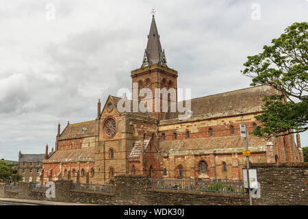 Saint Magnus Cathedral in Kirkwall in the Orkney Islands of Scotland. Stock Photo