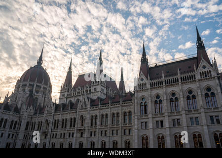 Beautiful view of Budapest parliament against the sky, Hungary. Travel.