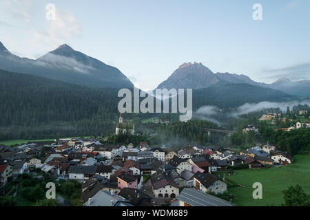 Bogn Engiadina Bath and Spa in Scuol. Cantons of Grisons, Switzerland ...