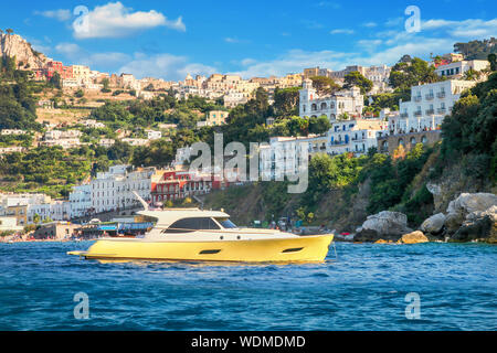 Waterfront and port Marina Grande on Capri island. Campania region, Italy Stock Photo