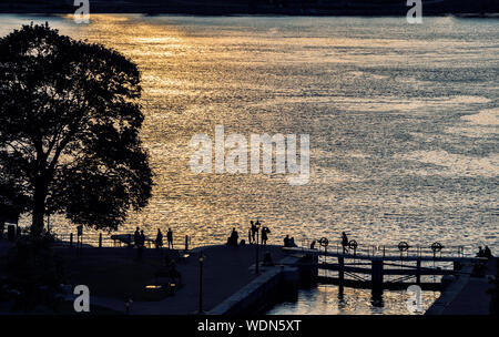 Sunset over Ottawa River, Ontario, Canada Stock Photo