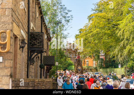 Procession at the Saddleworth Rushcart Festival in the village of Uppermill, North West England. Stock Photo