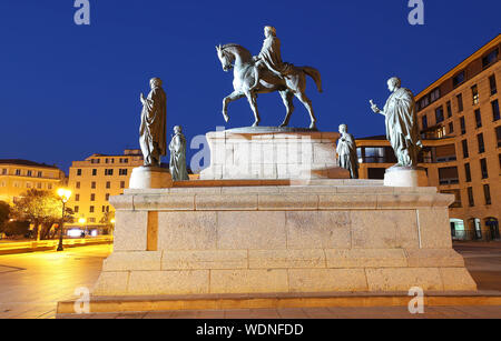 Closeup of monument Napoleon Bonaparte on his horse and his four brothers, Ajaccio, France. Stock Photo