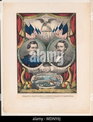 Grand National Democratic Banner Peace Union And Victory