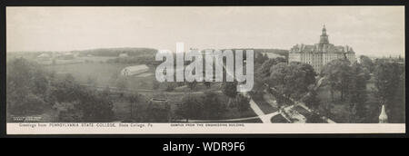 Greetings from Pennsylvania State College, State College, Pa. : Campus from the Engineering Building Abstract/medium: 1 print (postcard) Stock Photo