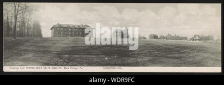 Greetings from Pennsylvania State College, State College, Pa. : Agricultural Hill Abstract/medium: 1 print (postcard) Stock Photo