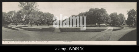 Greetings from Pennsylvania State College, State College, Pa. : front campus Abstract/medium: 1 print (postcard) Stock Photo