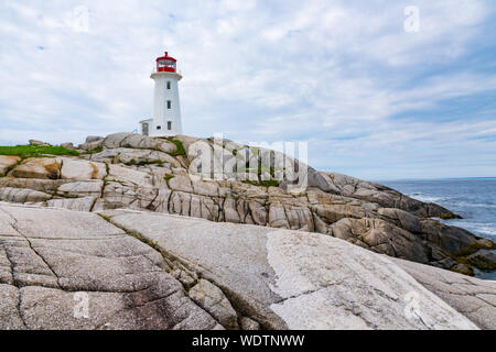 Peggy's Point Lighthouse near Peggy's Cove, Nova Scotia, Canada Stock Photo