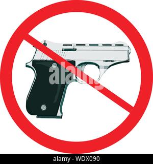 No Guns Allowed Sign. Weapons Banned. Vector Illustration Stock Vector
