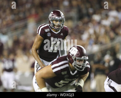 College Station, TX, USA. 29th Aug, 2019. Texas A&M Aggies quarterback Kellen Mond (11) during an NCAA football game between Texas A&M and Texas State at Kyle Field in College Station, Texas on August 29, 2019. Credit: Scott Coleman/ZUMA Wire/Alamy Live News